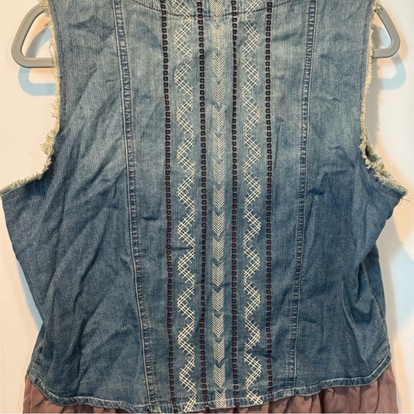 NWT Cruel Girl Denim and Brown Sleeveless Top Size XL - Picture 5 of 9
